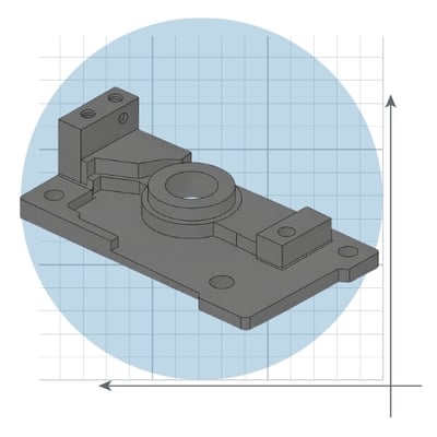Copper part on cartesian plane