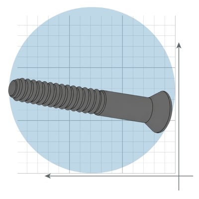 Inconel part on cartesian plane Inconel part on cartesian plane