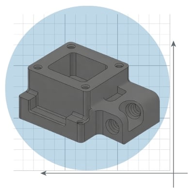 Monel part on cartesian plane