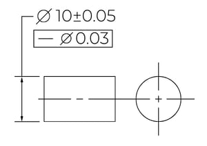 Example FCF showing axial straightness