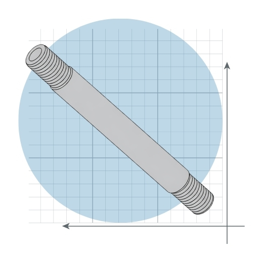 Stainless steel part on cartesian plane
