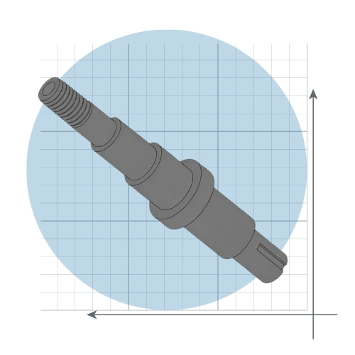 Titanium part on cartesian plane